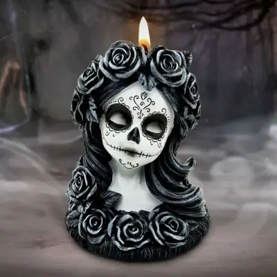 Figurine flor de muerte tea light holder